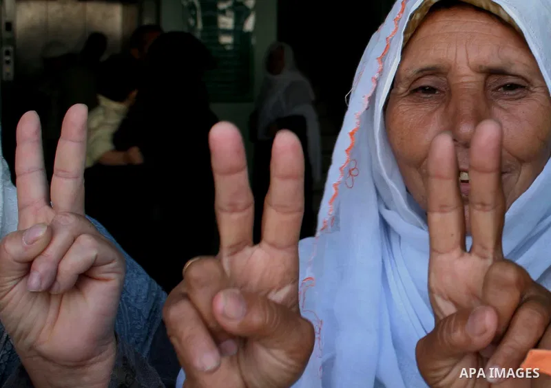 Palestinian women attend a protest calling for doctors to stop their strike, in the southern Gaza strip. At 11am each day, all pro-Fatah doctors suspend work and leave hospitals. Hamas officials of the ministry of health...