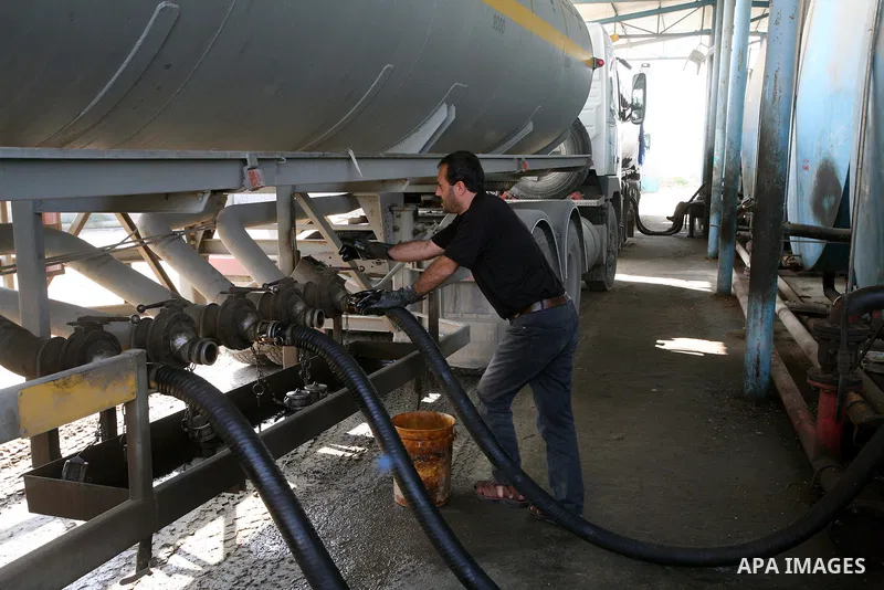 A truck delivers fuel for the Gaza Strip at the Nahal Oz terminal between Israel and Gaza. Israel today reopened the terminal that handles all fuel supplies to Gaza to allow delivery of diesel to the Palestinian territor...