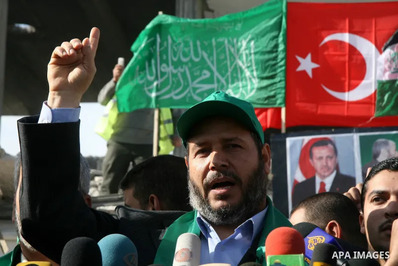 Hamas leader Khalil al-Hayeh is seen during a rally in support of Hamas in Gaza city, Friday, Jan. 30, 2009. Israel launched its devastating three-week military campaign to end years of rocket fire on its southern towns,...
