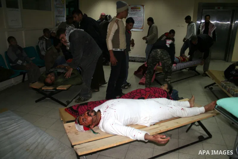 Wounded Palestinians are seen in hospital following an explosion at the home of senior Islamic Jihad leader Ayman Atallah Fayed in the Al-Burij refugee camp in Al-Burij, central Gaza Strip. At least nine people were kill...