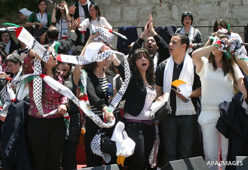 Pope Benedict XVI celebrates a Holy Mass in Manger Square May 13, 2009 in Bethlehem, West Bank. During his visit marred by controversy over his wartime past as a member of the Nazi's Hitler Youth, the Pontiff called for...