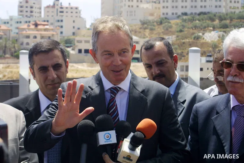 Quartet Middle East Envoy Tony Blair speaks to press during a visit to the northern West Bank city of Nablus on July 14, 2009. Israel on May 13 rejected a European Union call for the United Nations to recognise a Palesti...