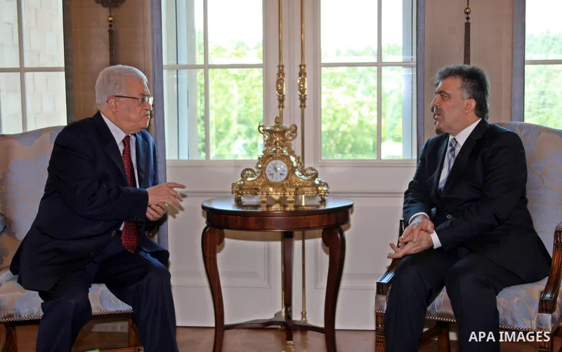 Palestinian President Mahmoud Abbas meets with Turkish President Abdullah Gul in Ankara on July 17, 2009. Photo by Omar Rashidi