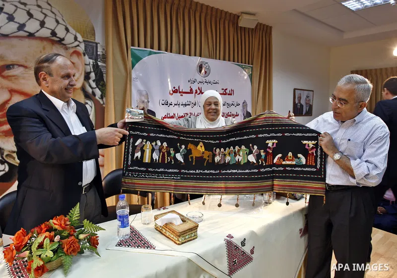 Palestinian Prime minister Salam Fayyad during his visit to Qalandiya camp near the West Bank city of Ramallah on July 18, 2009. Photo by Mustafa Abu Dayeh \ pool