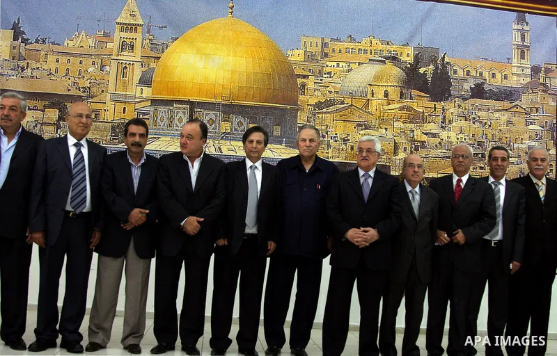 Palestinian President Mahmoud Abbas and the elected Central Committee of Fatah movement takes a memorial picture in the West Bank city of Ramallah August 13, 2009. Fatah, the long-dominant Palestinian political movement,...