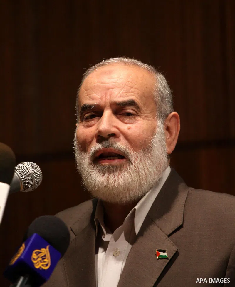 A Palestinian Parliament spokesman of Hamas, Ahmed Bahr during a celebration to honor the winners of the contest for memorizing the Quran in Gaza city on Sep 14, 2009. Photo By Mohammed Asad