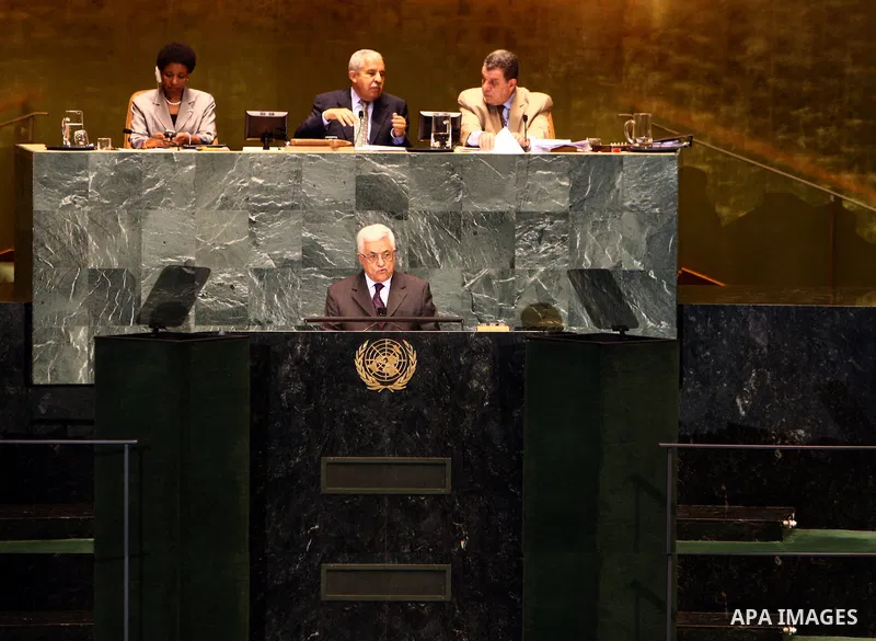 Palestinian President Mahmoud Abbas (Abu Mazen) addresses the 64th United Nations General Assembly at U.N. headquarters in New York on Sep 25,2009. Photo by Omar Rashidi