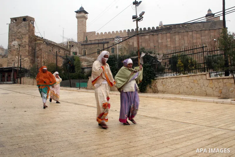 Indian Muslims visit the Abraham Mosque in the West Bank city of Hebron January 25, 2010. Photo by Najeh Hashlamoun