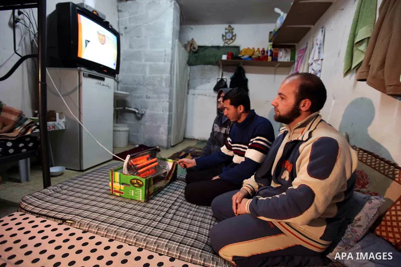 Palestinian Hamas sit in their cell at Hebron Prison in the West Bank city of Hebron, 25 January 2010. Palestinian security forces have stopped torturing Hamas prisoners on 25 January, ending two years of systematically...