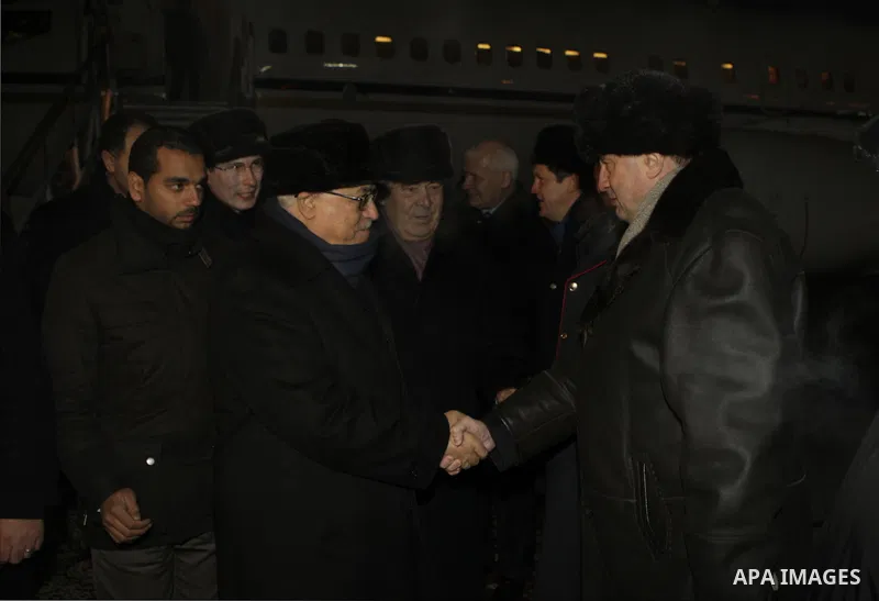 Palestinian President Mahmoud Abbas during a meeting with the President of the Republic of Tatarstan, Mintimer Shaimiev in Kazan on Jan 27,2010. Photo by Thaer Ganaim