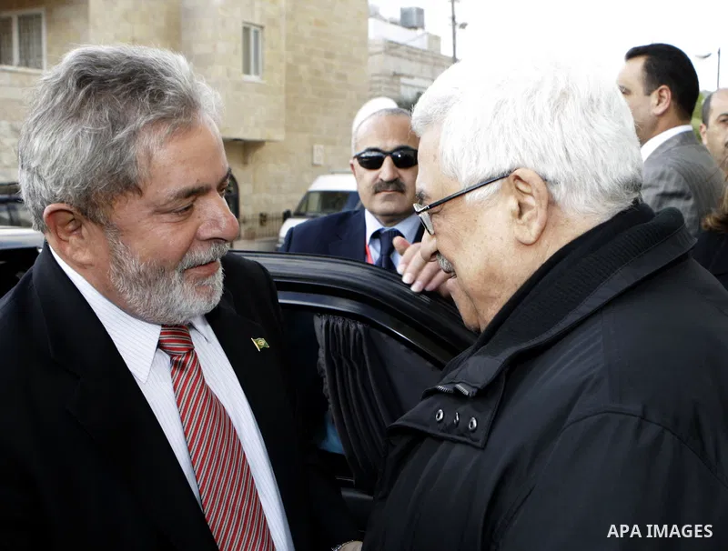 Palestinian President, Mahmoud Abbas (Abu Mazen) during a meeting with the President of Brazil, Luiz Lula da Silva in the West Bank City of Bethlehem on March 16,2010. photo by Thaer Ganaim