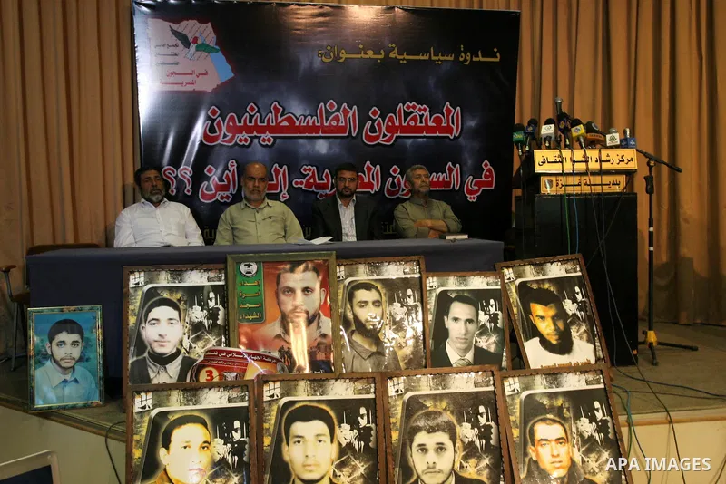 Palestinians take part in a conference in Gaza City on May 20,2010 calling the Egyptian authorities to release Palestinian prisoners. Photo by Mohammed Asad