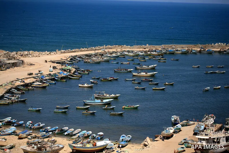A picture shows the port in Gaza City on the coast of the Mediterranean Sea on May 21, 2010. A senior Israeli official told European diplomats that a plan by pro-Palestinian activists to break Israel's naval blockade of...