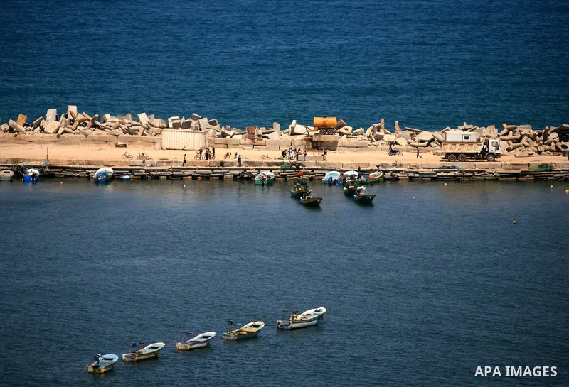 A picture shows the port in Gaza City on the coast of the Mediterranean Sea on May 21, 2010. A senior Israeli official told European diplomats that a plan by pro-Palestinian activists to break Israel's naval blockade of...