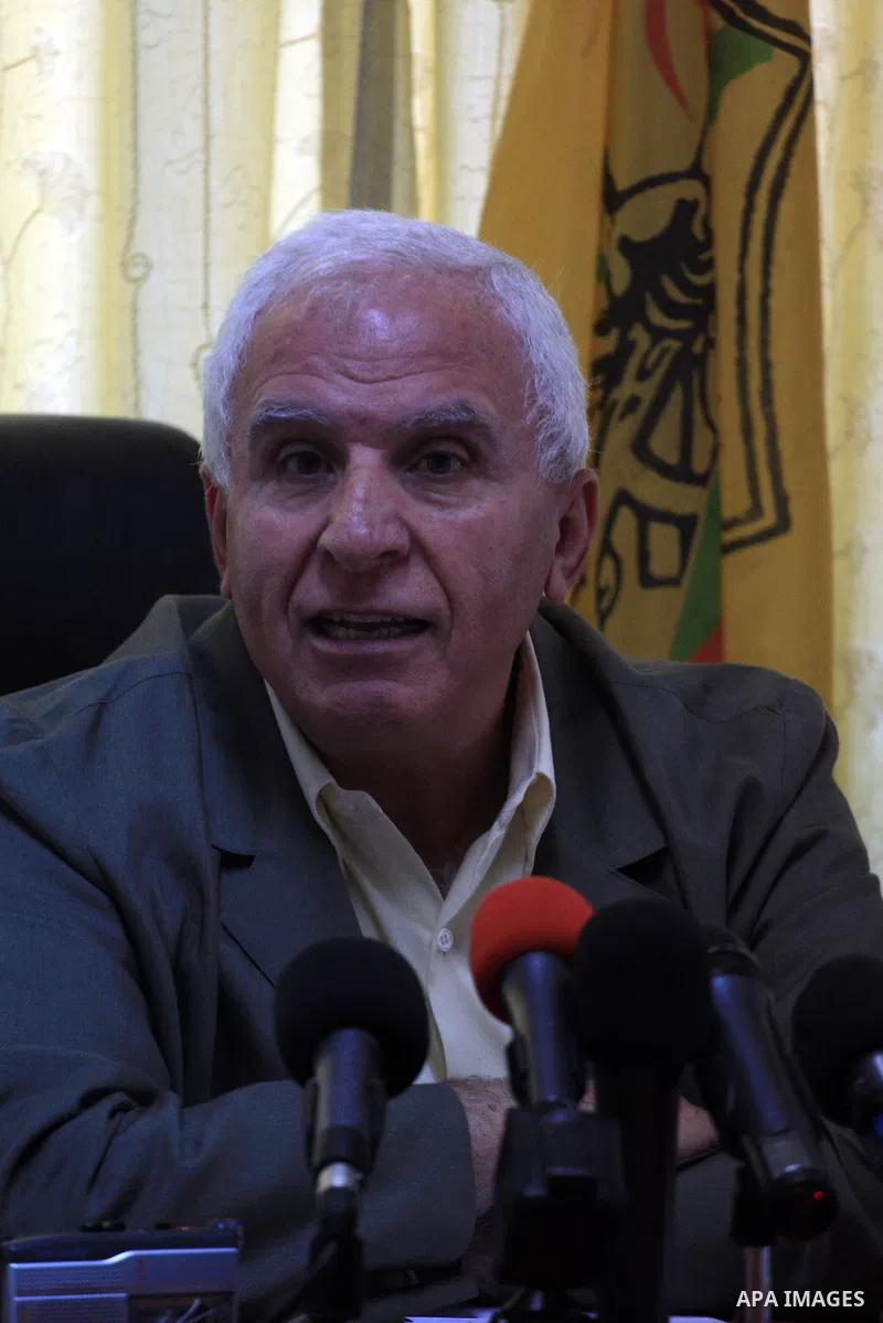 Palestinian lawmaker and Fatah strongman Azzam al-Ahmed gives a press conference in the West Bank city of Ramallah on June 15, 2010. Photo by Eyad Jadallah