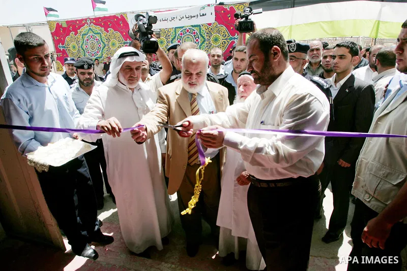 Palestinian interior Minister, Fathi Hamad attends the opening of a new prison in the southern of Gaza strip town of Khan Yunis on June 28,2010.The detention facility was opened after the main prison was destroyed during...
