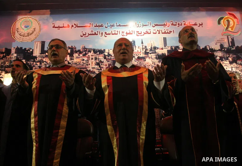 Palestinians attend a graduation ceremony in the Islamic University in Gaza city on July 26, 2010. Photo by Mohammed Asad
