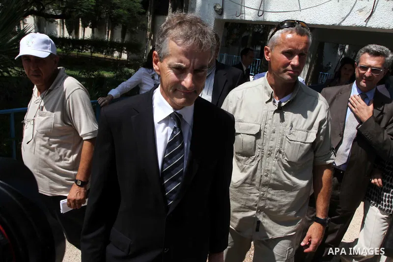 Norway's Foreign Minister Jonas Gahr Stoere walks after a news conference at the U.N. Relief and Works Agency (UNRWA) headquarters in Gaza City August 16, 2010. The Palestinian Authority's budget is in the red and donors...
