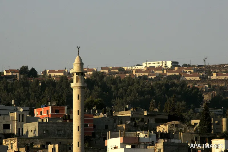 Palestinian village of Azmot is seen near the jewish settlement of Allon Moreh (background), in the West Bank city of Nablus, Thursday, Sept. 16, 2010. US Secretary of State Hillary Rodham Clinton arrived to the Palestin...