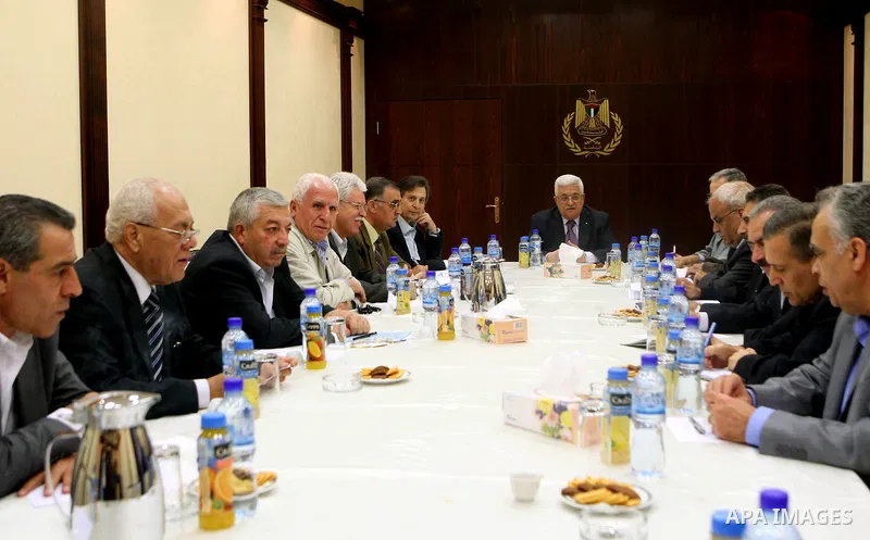 Palestinian President Mahmoud Abbas (Abu Mazen) during a meeting of the Central Committee of Fatah movement in the West Bank city of Ramallah on Oct. 19, 2010. Photo by Thaer Ganaim