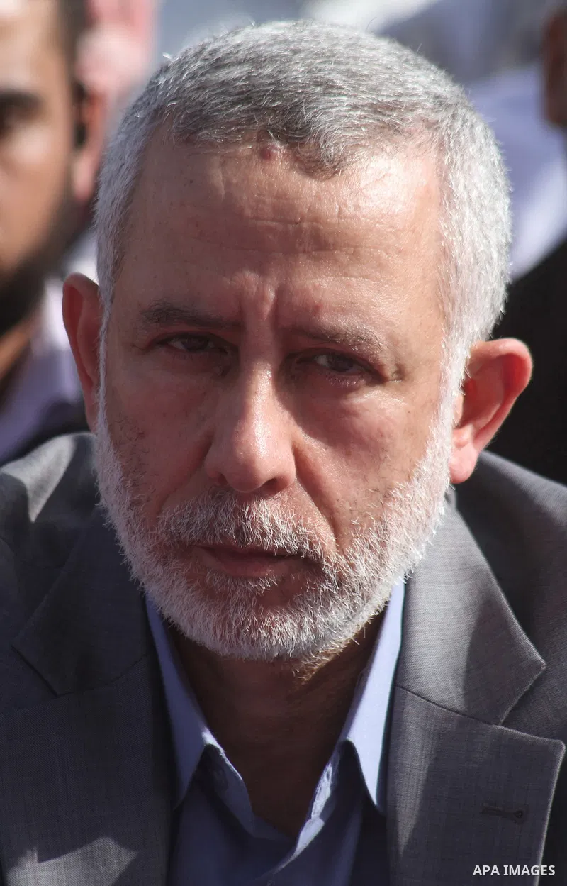 The Islamic Jihad leader , Mohammed al-Hind attends a rally to mark the 23rd anniversary of the establishment of the Islamic Jihad movement and the assassination of the founder of their movement Fathi Shiqaqi , in Gaza c...