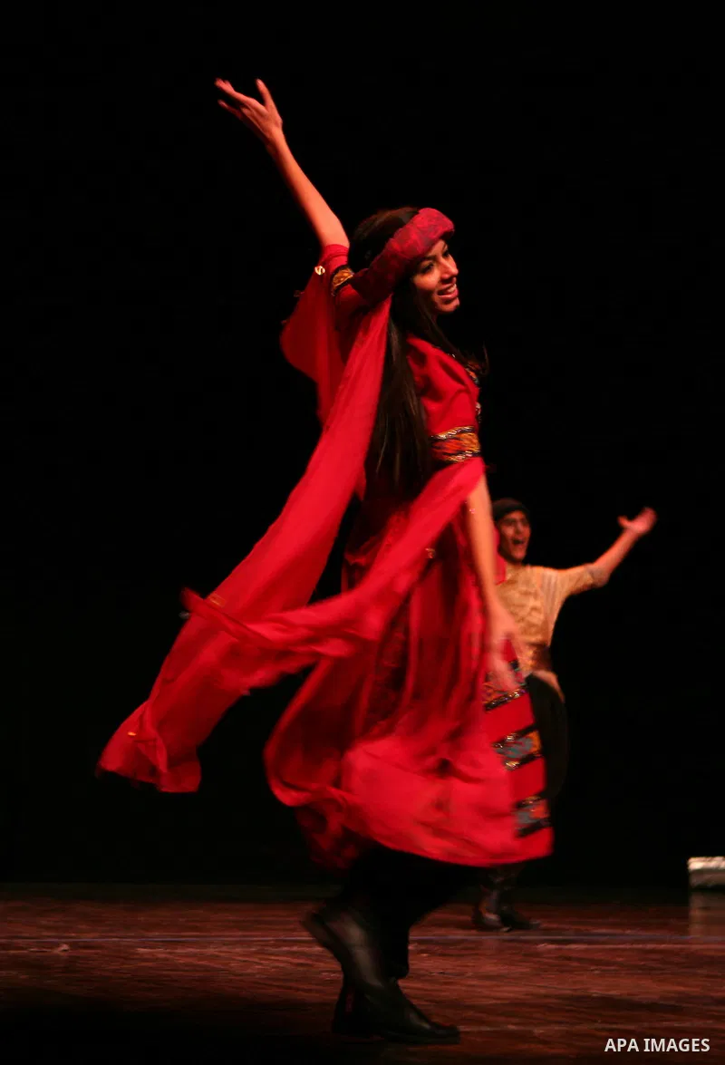 Dancers of the El-Funoun Palestinian Popular Dance Troupe perform during a concert as part of the Palestinian Heritage Festival in the West Bank city of Ramallah on October 29, 2010 . Photo by Eyad Jadallah