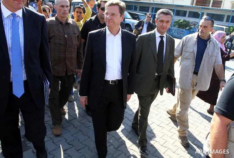 German Foreign Minister , Guiido Westerwelle visits a United Nations Relief and Works Agency (UNRWA) school in Gaza City, Nov. 8, 2010. Visting German Foreign Minister Guiido Westerwelle on Monday called for the lifting...