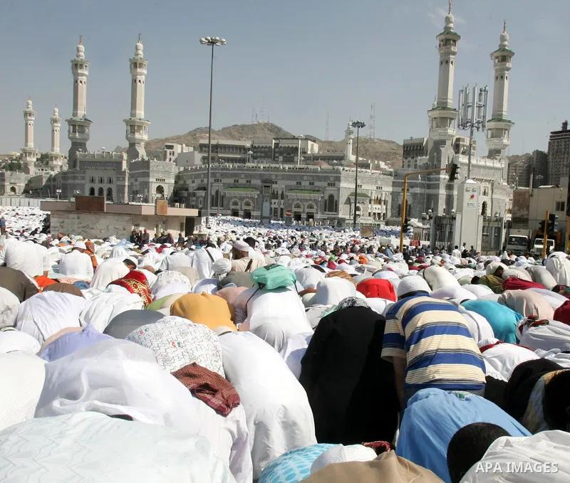 Muslim pilgrims attend Friday prayers outside the Grand Mosque during the annual Hajj in Mecca, Saudi Arabia, Nov 12, 2010. Some 2.5 million Muslims from more than 160 countries converge annually on the Islamic cities of...