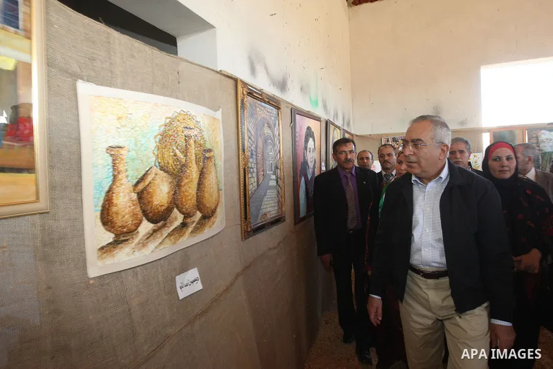 Palestinian Prime Minister Salam Fayyad during the opening ceremony of the fourth annual Olive festival in the West Bank town of Salfit on Nov. 30,2010. Photo by Mustafa Abu Dayeh