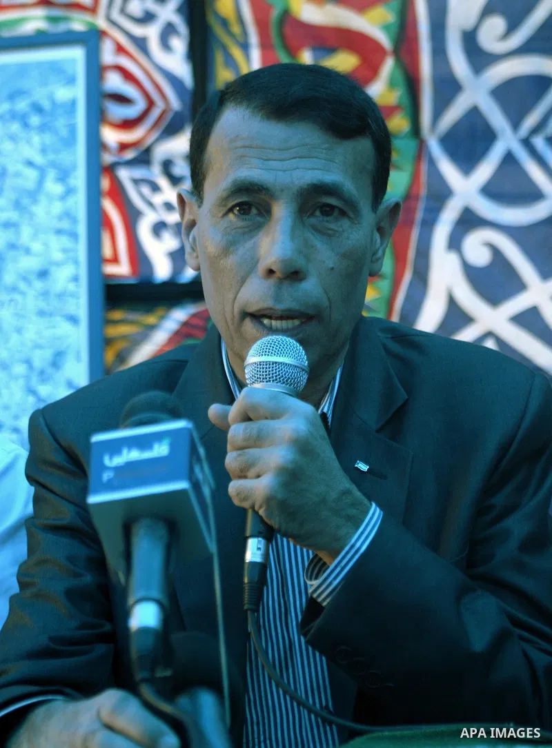 Leader of the Jerusalem case file, Hatem Abdel Kader attends a press conference against the demolition of houses by the Israeli Jews, at silwan tent, in the West Bank city of Jerusalem, on Dec. 2,2010. Photo by Mahfouz A...