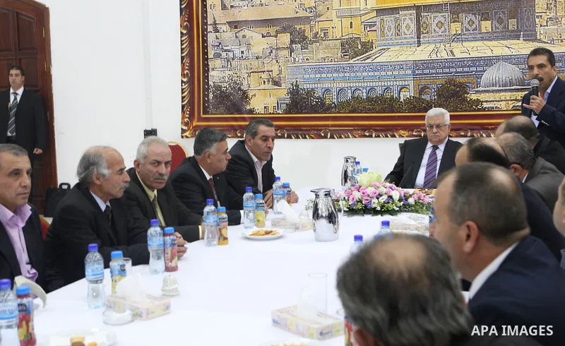 Palestinian President Mahmoud Abbas (Abu Mazen) during a meeting with members from Fatah Movement in the West Bank city of Ramallah on Dec. 20,2010. Photo by Thaer Ganaim