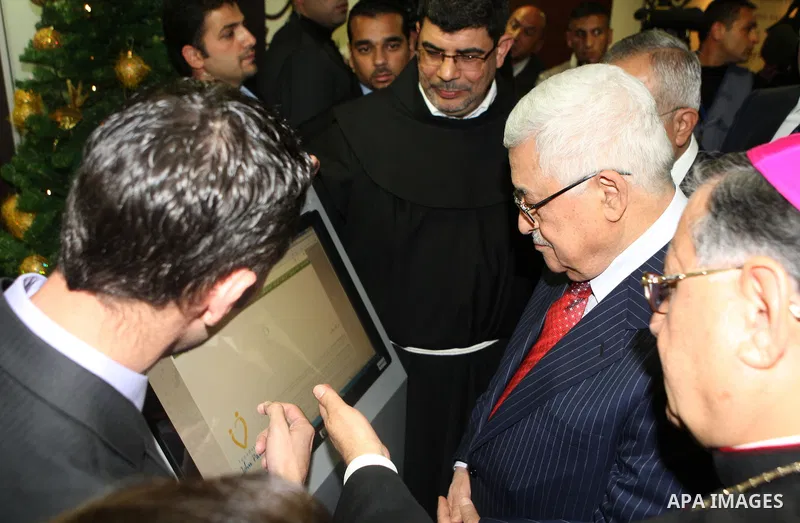 Palestinian President Mahmoud Abbas (Abu Mazen) during the opening of the tourist information center, in the West Bank City of Bethlehem on Dec. 24,2010. Photo by Thaer Ganaim