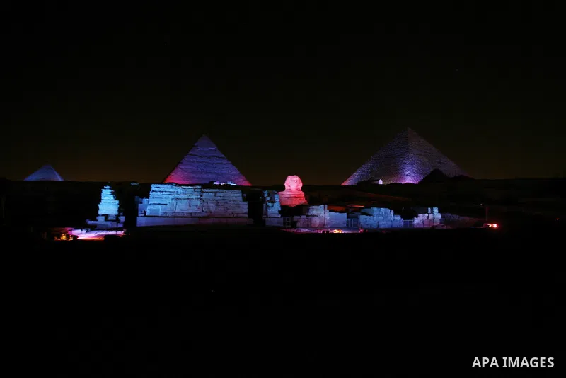 The Pyramids Sound and Light Shows, In a celebration that was attended by a number of prominent Egyptian and Chinese figures, in Giza January 5, 2011 . The first time the Chinese language in the Pyramids Sound and Light...