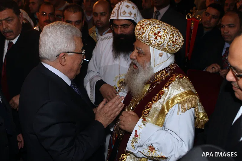 Palestinian President, Mahmoud Abbas (Abu Mazen) participates in the midnight mass for the Feast of Christmas for the Orthodox Christian denominations in the West Bank City of Bethlehem on Jan. 6,2011. photo by Thaer Gan...