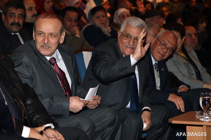 Palestinian President Mahmoud Abbas attends the ceremony organized by Palestine TV, on the occasion of the launch of the Palestinian revolution, in the West Bank City of Ramallah, on Jan. 8, 2011. Photo by Thaer Ganaim