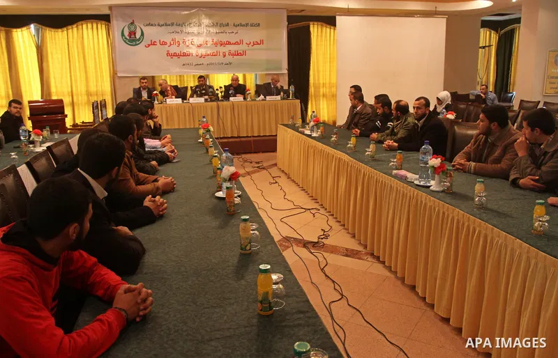 Palestinians attend a meeting about the psychological effects of the Israeli war on Gaza Strip, Gaza City on Jan. 9, 2011. Photo by Mohammed Asad
