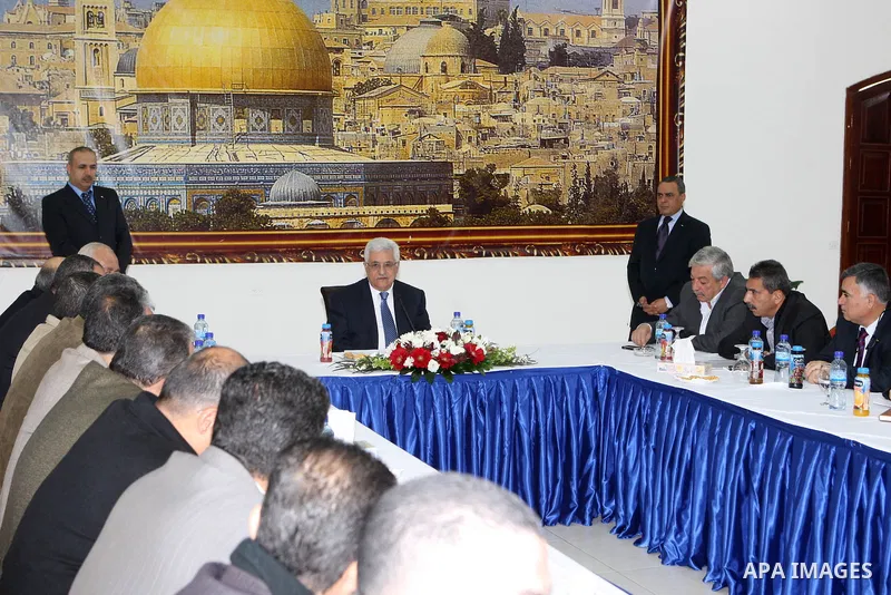 Palestinian President Mahmoud Abbas during a meeting with the University deans and the Heads of student unions and representatives of the youth, in the West Bank City of Ramallah on Jan. 11, 2011. Photo by Thaer Ganaim