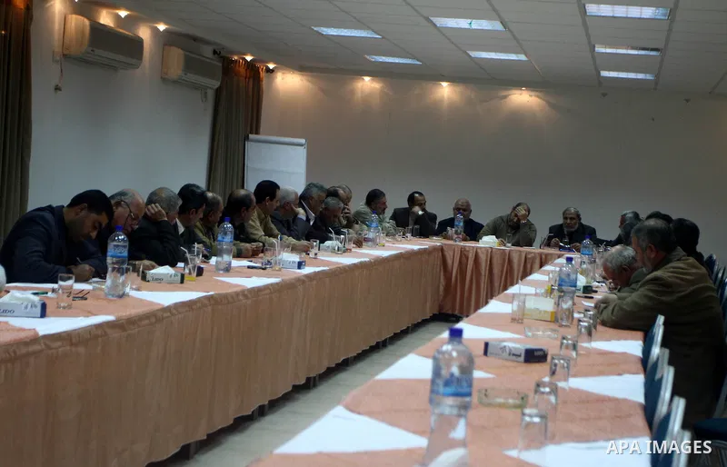 Palestinian factions leaders take part in a meeting to discuss the latest political developments in Gaza city on January, 12, 2011. Photo by Ashraf Amra