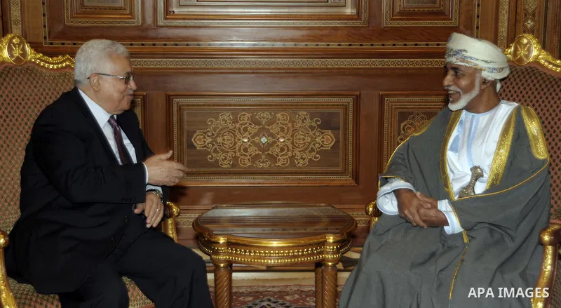 Palestinian President Mahmoud Abbas (Abu Mazen) meet with Oman's Sultan, Qaboos bin Said in the Omani capital of Muscat, Friday, Jan. 14,2011. Photo by Omar Rashidi