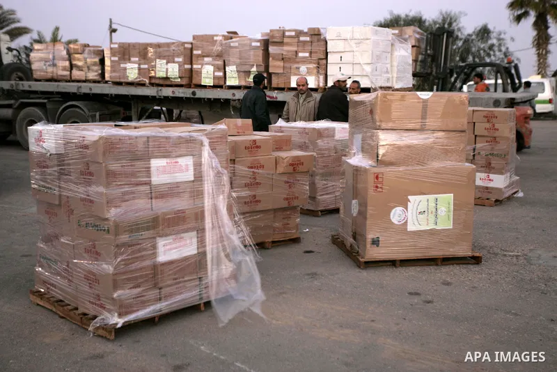 Caravan of Jerusalem 5-Medicines from Libya arrives to Gaza through the Rafah border crossing between Egypt and Gaza in the southern Gaza Strip on January 20, 2011. The caravan organized by the National Committee's missi...