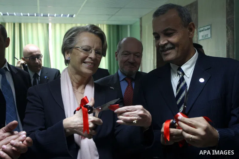 French Foreign Minister Michele Alliot Marie visits al-Quds hospital in Gaza City, on Jan. 21, 2011. A crowd of furious Palestinian protesters tried to block the French foreign minister on her way into the Gaza Strip on...