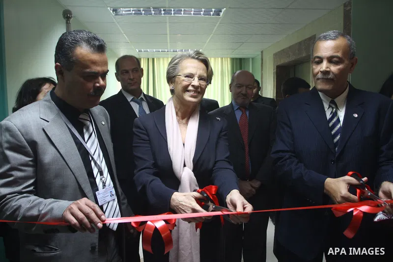 French Foreign Minister Michele Alliot Marie visits al-Quds hospital in Gaza City, on Jan. 21, 2011. A crowd of furious Palestinian protesters tried to block the French foreign minister on her way into the Gaza Strip on...