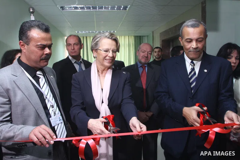 French Foreign Minister Michele Alliot Marie visits al-Quds hospital in Gaza City, on Jan. 21, 2011. A crowd of furious Palestinian protesters tried to block the French foreign minister on her way into the Gaza Strip on...