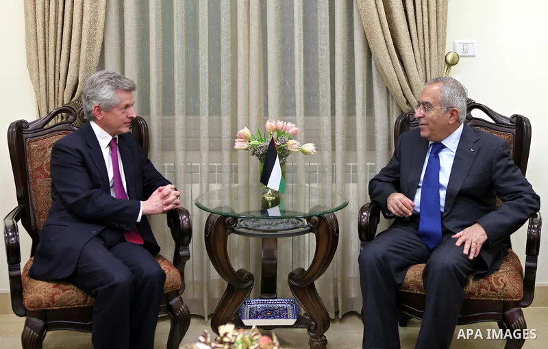Palestinian Prime Minister, Salam Fayyad during his meeting with a British parliament delegation in the West Bank city of Ramallah on Jan. 23,2011. Photo by Mustafa Abu Dayeh
