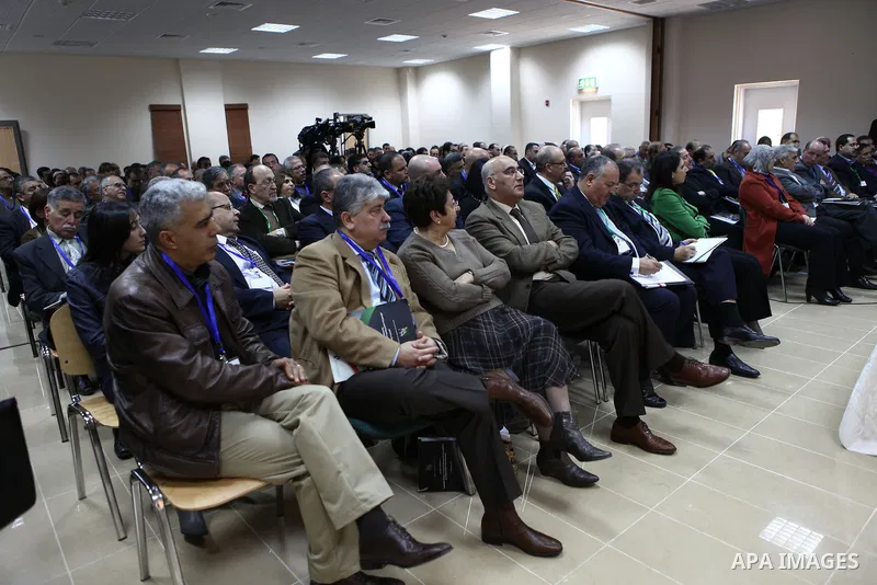 Palestinian Prime Minister, Salam Fayyad attends the opening ceremony of the annual conference held by Mass institution in the West Bank city of Ramallah on Jan. 23,2011. Photo by Mustafa Abu Dayeh