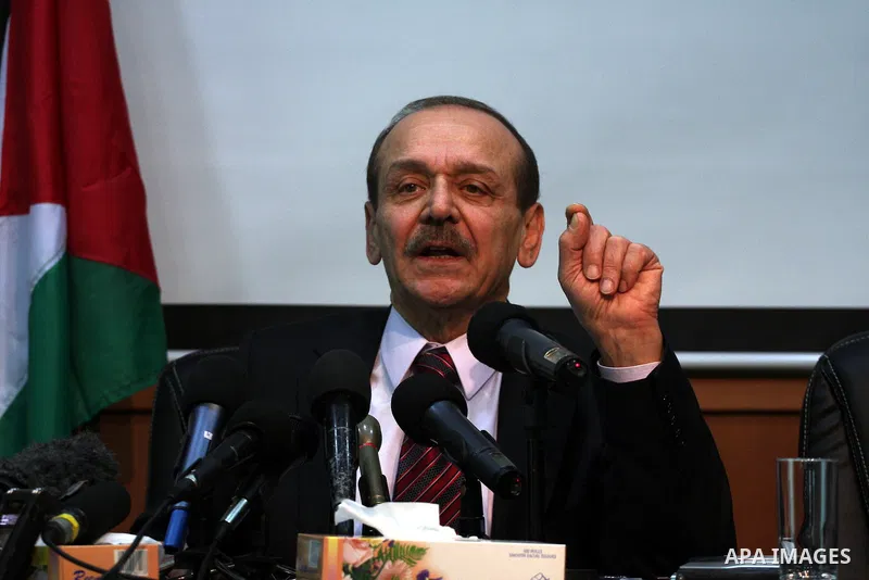 Secretary General of the Council of the Palestine Liberation Organization (PLO), Yasser Abed Rabbo, speaks during a press conference, in the West Bank town of Ramallah on 24 January 2011, concerning the 1,600 secret docu...