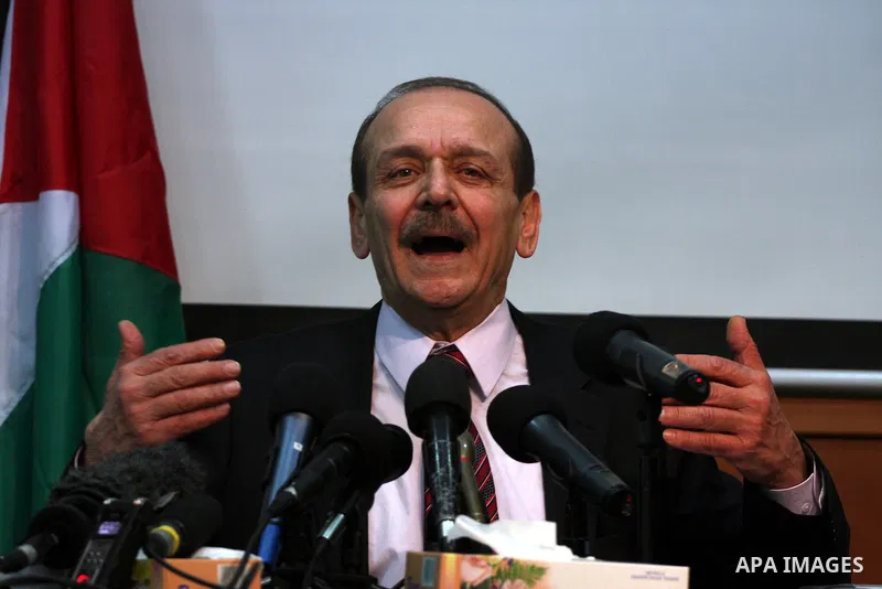 Secretary General of the Council of the Palestine Liberation Organization (PLO), Yasser Abed Rabbo, speaks during a press conference, in the West Bank town of Ramallah on 24 January 2011, concerning the 1,600 secret docu...