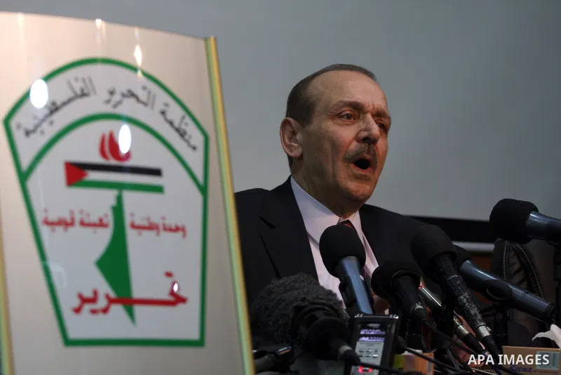 Secretary General of the Council of the Palestine Liberation Organization (PLO), Yasser Abed Rabbo, speaks during a press conference, in the West Bank town of Ramallah on 24 January 2011, concerning the 1,600 secret docu...
