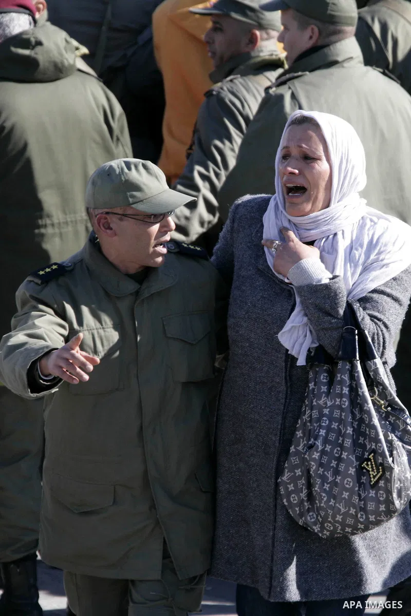 Tunisian protesters gather to demand a new government free of officials of the ousted regime of former president Zine el Abidine Ben Ali, near the Prime Minister's office in Tunis, Tunisia, 24 January 2011. According to...