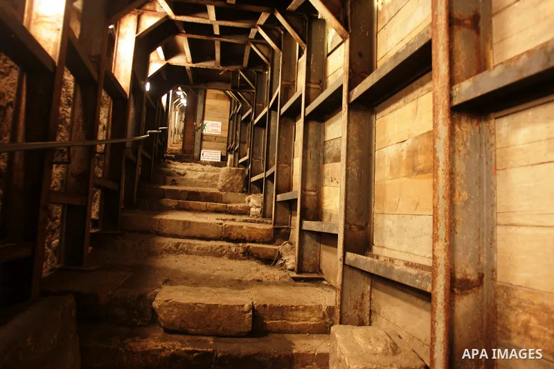 A picture taken on January 25, 2011 shows the controversial 600-metre tunnel, originally built as a drainage channel during the Second Temple period, which starts at a site near the flashpoint Al-Aqsa mosque compound ins...